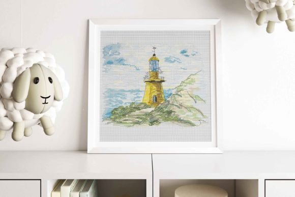 Download Yellow Lighthouse Cross Stitch Pattern - Premium Resources