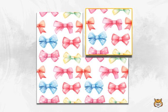 Download Ribbon Bow Seamless Pattern 2 - Ribbon bow Collection