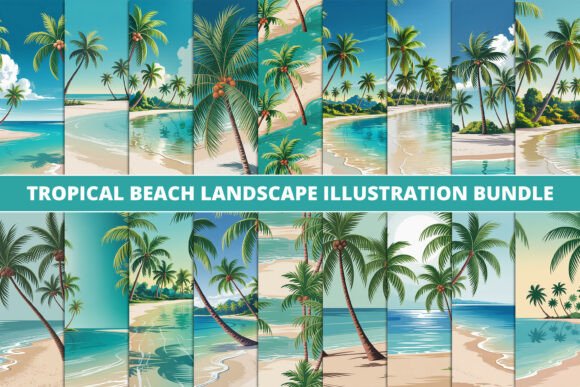 Download Tropical Beach Scene Clipart Set - Premium Resources