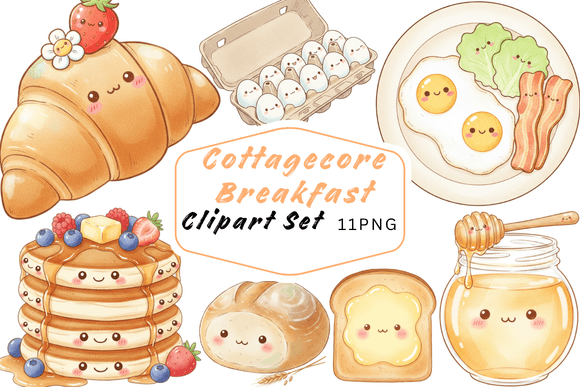 Download Kawaii Cottagecore Breakfast Clipart - Breakfast Collection