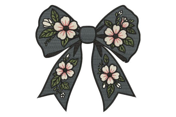 Download Floral Ribbon Bow Embroidery - Ribbon bow Collection