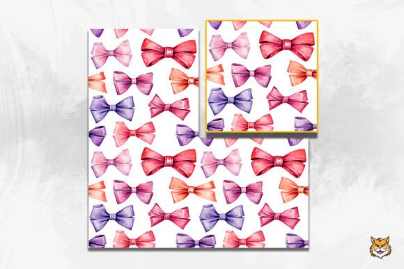 Download Ribbon Bow Seamless Pattern 3 - Ribbon bow Collection