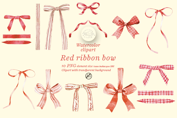 Download Red Ribbon Bow Watercolor Clipart - Ribbon bow Collection