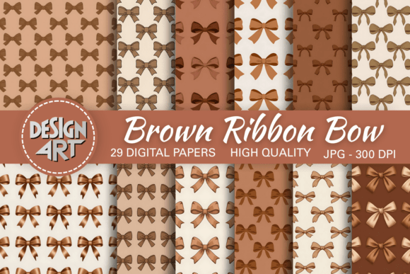 Download Brown Ribbon Bow Seamless Pattern - Ribbon bow Collection